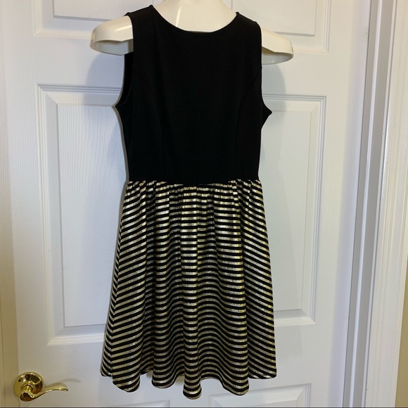 Ginger G Dresses & Skirts - Ginger G NWT Gold Striped Fit&Flare Party Dress M